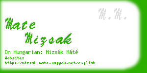 mate mizsak business card