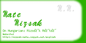 mate mizsak business card